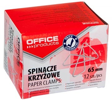 Office Products OFFICE products vlinderklemmen, 65 mm, gegalvaniseerd, doos van 12 stuks