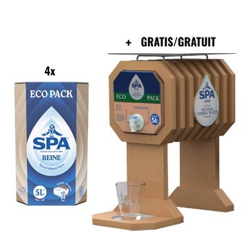 Spa Reine ACTIE SPA: 4 x Spa Reine, eco pack van 5 l (ref. 051829) + GRATIS 1 x dispenser