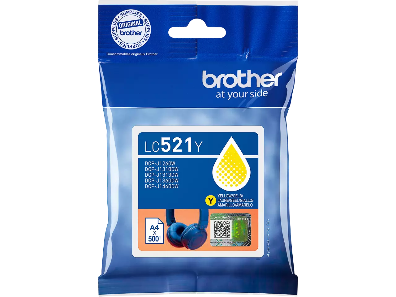 Brother Brother inktcartridge, 500 pagina's, OEM LC-521Y, geel