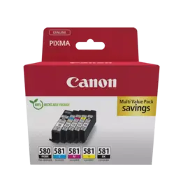Canon Canon inktcartridge 1 x PGI-580PGBK zwart + 1 x CLI-581, 200 - 1.660 pagina's, OEM 2078C008, 4 kleuren