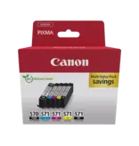 Canon Canon inktcartridge 1 x PGI-570 + 1 x CLI-571, 182 - 398 foto's, OEM 0372C006, 5 kleuren