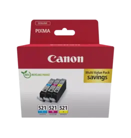 Canon Canon inktcartridge CLI-521, 446 pagina's, OEM 2934B016, 3 kleuren