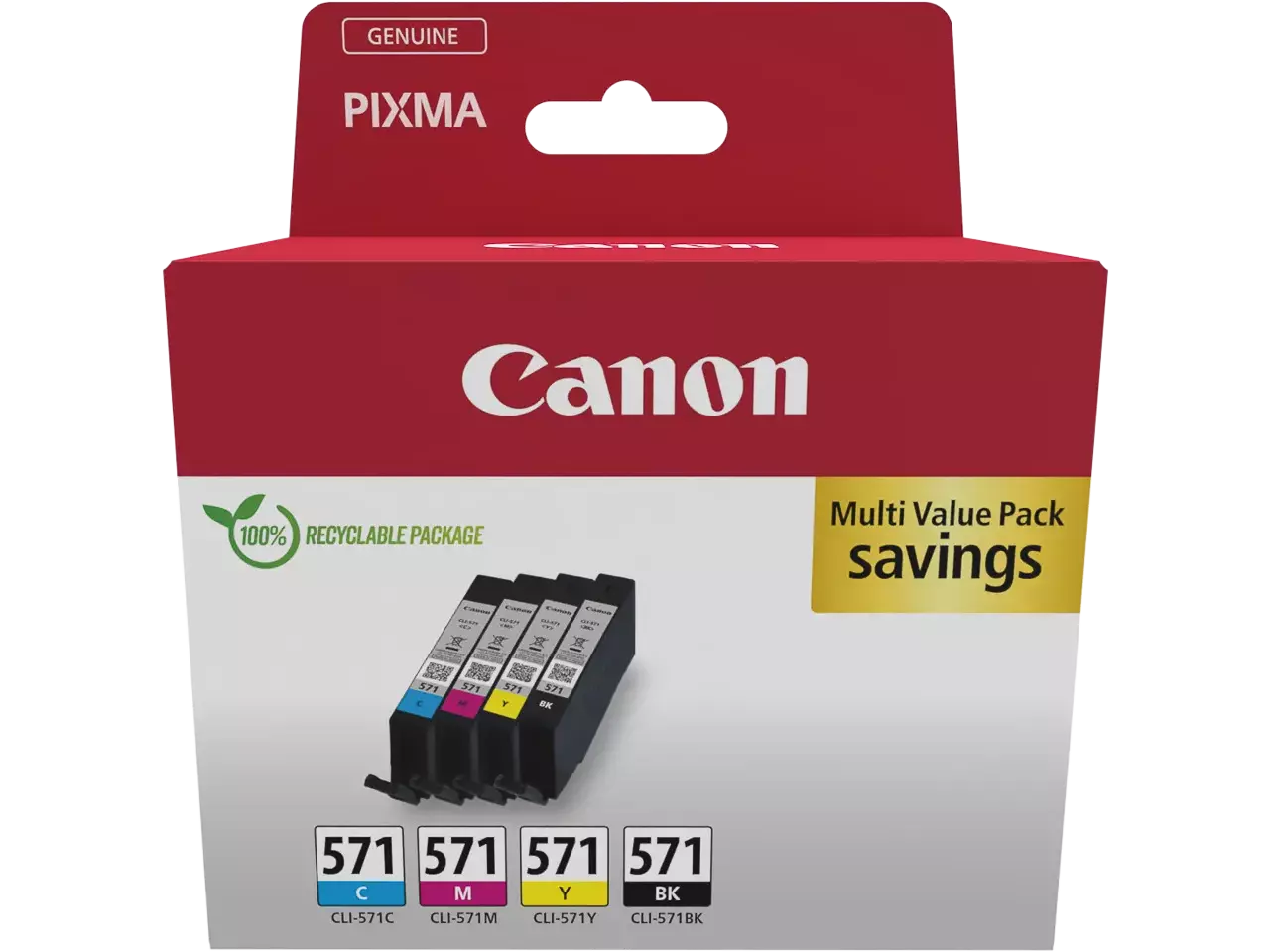 Canon Canon inktcartridge CLI-571, 345 pagina's, OEM 0386C009, 4 kleuren