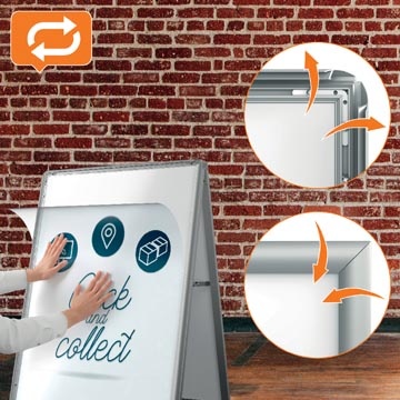 Nobo Nobo stoepbord Essence, uit aluminium, zilver, ft A1