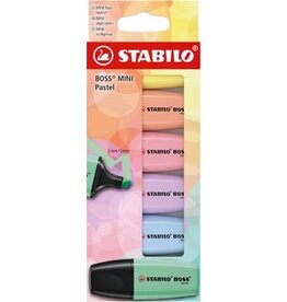 Stabilo STABILO BOSS MINI Pastel markeerstift, geassorteerde kleuren, blister van 6 stuks