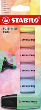 Stabilo STABILO BOSS MINI Pastel markeerstift, geassorteerde kleuren, blister van 6 stuks