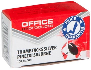 Office Products OFFICE products punaises Classic, zilver, doos van 100 stuks