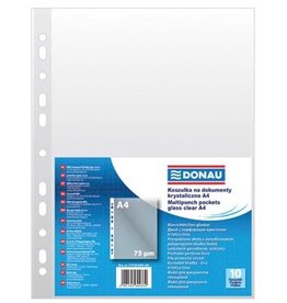 DONAU DONAU geperforeerde showtas, A4, 75 micron, pak van 10 stuks