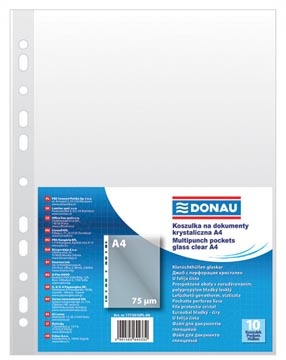DONAU DONAU geperforeerde showtas, A4, 75 micron, pak van 10 stuks