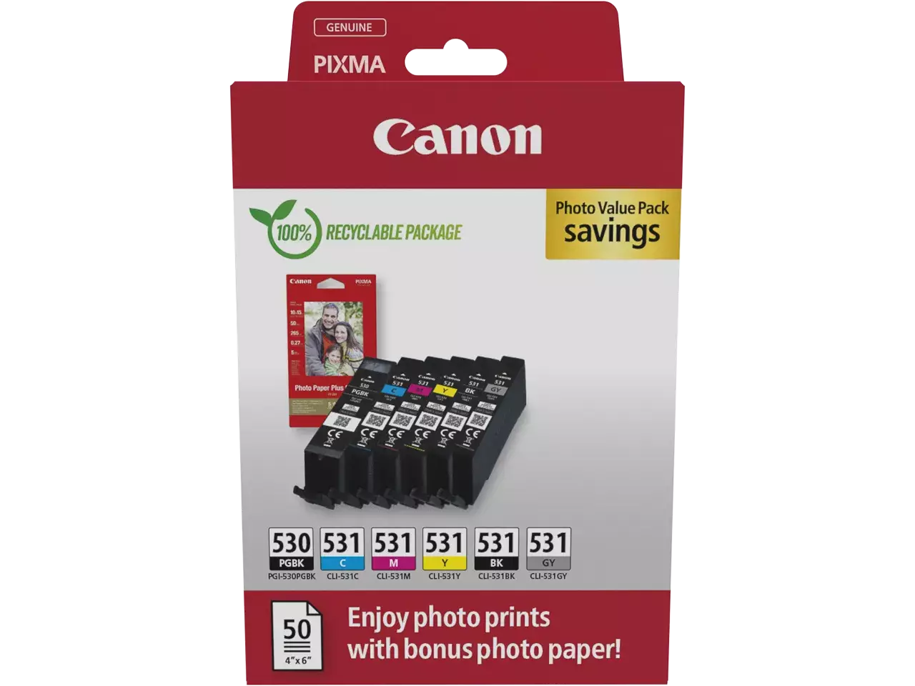 Canon 6117C004 CANON PGI530+CLI531PGBK+PP201 — Pixma MG ink+photo