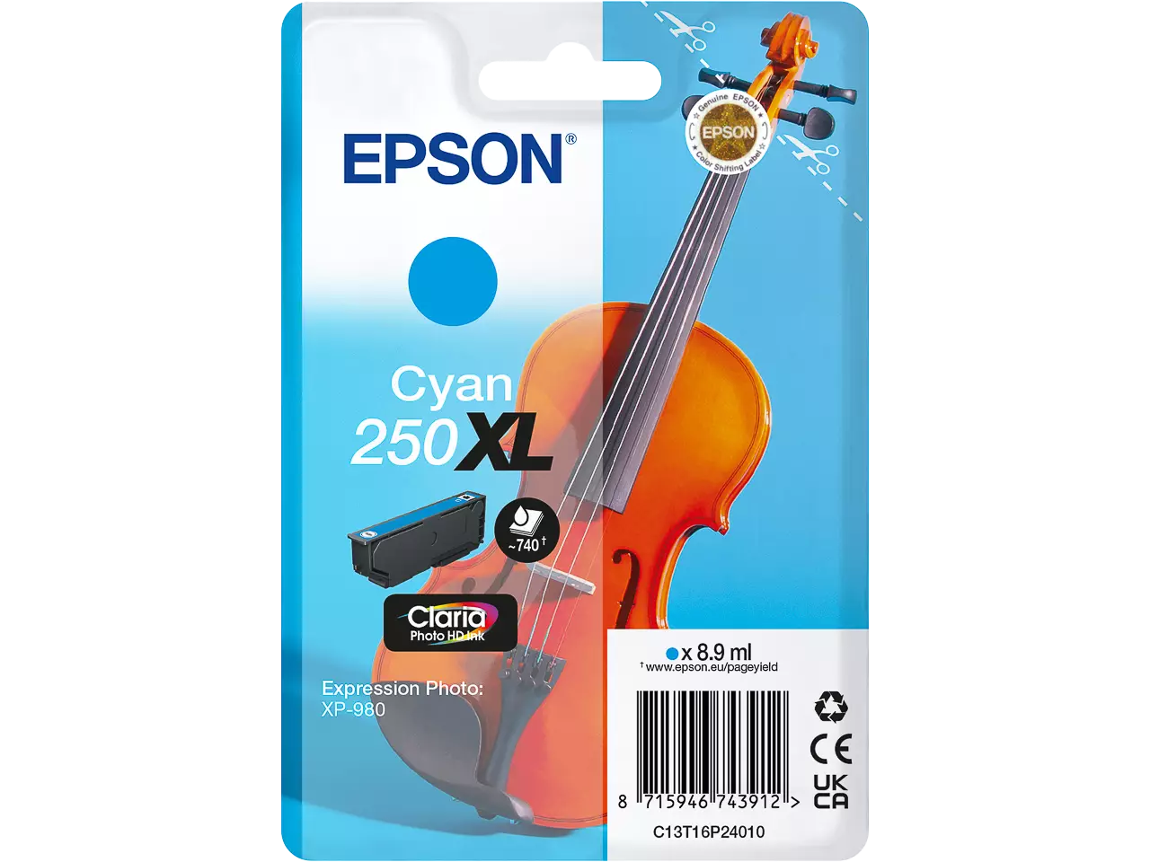 Epson C13T16P24010 EPSON 250XL XP ink cyan 740 — pages