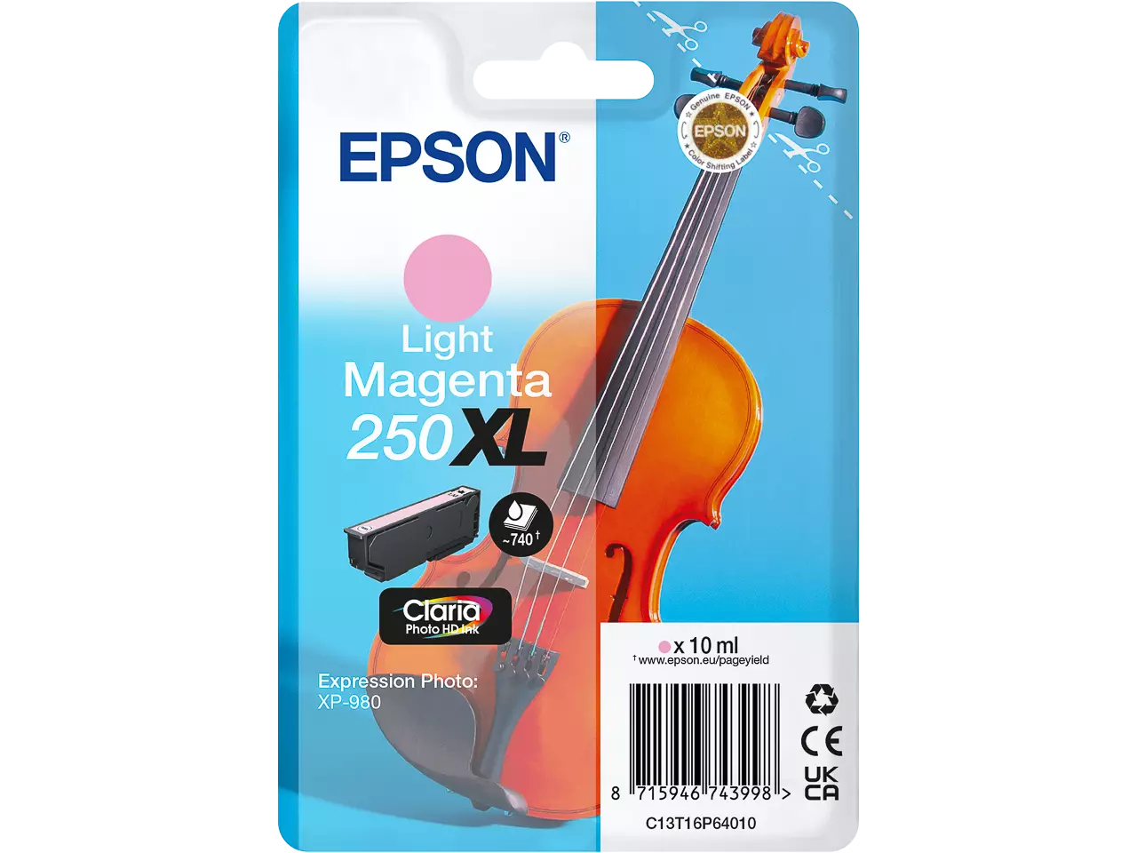 Epson C13T16P64010 EPSON 250XL XP ink — light mag 740pages