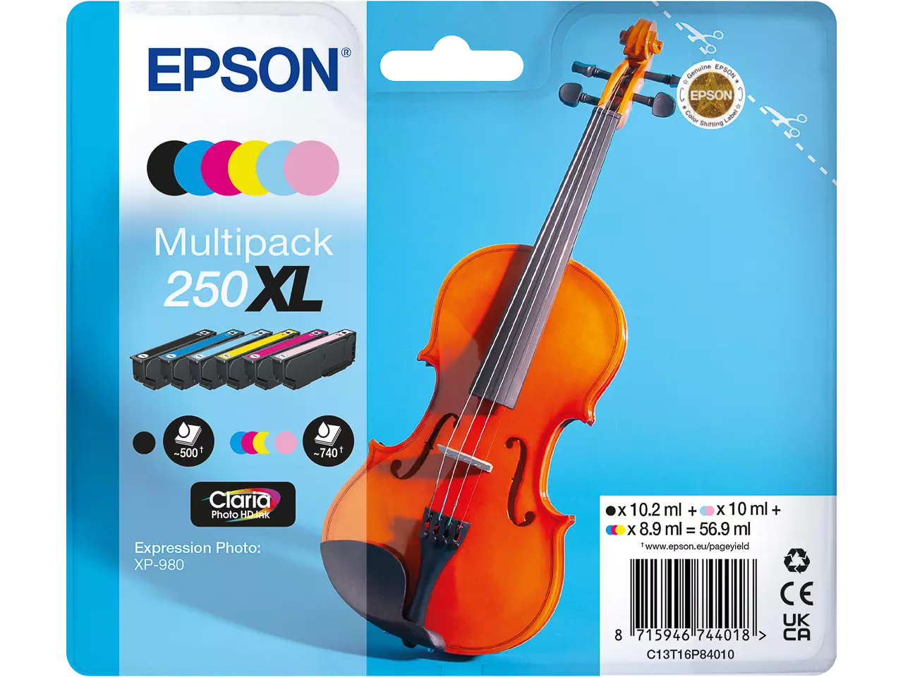 Epson C13T16P84010 EPSON 250XL XP ink (6) — cmyk lc/lm 4200pages