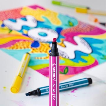 Stabilo STABILO Pen 68 viltstift MAX ARTY, etui van 6 stuks, assorti