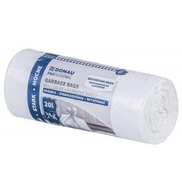 DONAU PROFESSIONAL DONAU PROFESSIONAL vuilniszak, 12 micron, ft 56 x 44 cm, 20 liter, wit, pak van 20 stuks