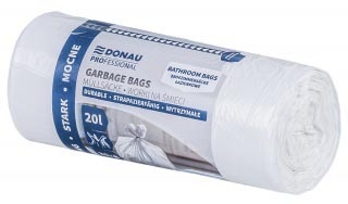 DONAU PROFESSIONAL DONAU PROFESSIONAL vuilniszak, 12 micron, ft 56 x 44 cm, 20 liter, wit, pak van 20 stuks