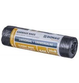 DONAU Home DONAU HOME vuilniszak, 7 micron, ft 70 x 59 cm, 60 liter, zwart, pak van 20 stuks