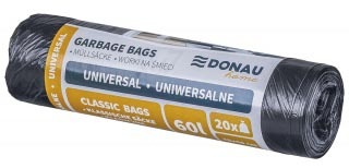 DONAU Home DONAU HOME vuilniszak, 7 micron, ft 70 x 59 cm, 60 liter, zwart, pak van 20 stuks