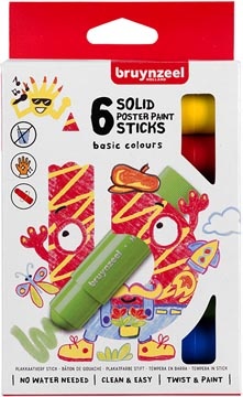 Bruynzeel Bruynzeel Kids plakkaatverf sticks, pak van 6 stuks