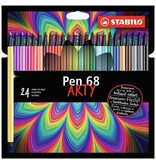 Stabilo STABILO Pen 68 viltstift ARTY, etui van 24 stuks, assorti