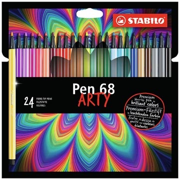 Stabilo STABILO Pen 68 viltstift ARTY, etui van 24 stuks, assorti
