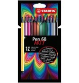 Stabilo STABILO Pen 68 viltstift ARTY, etui van 12 stuks, assorti
