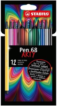 Stabilo STABILO Pen 68 viltstift ARTY, etui van 12 stuks, assorti