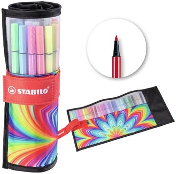 Stabilo STABILO Pen 68 viltstift ARTY, rollerset van 25 stuks, assorti