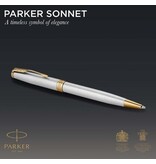 Parker Parker Sonnet balpen, Stainless Steel GT, medium, in giftbox