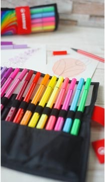 Stabilo STABILO Pen 68 viltstift ARTY, rollerset van 25 stuks, assorti