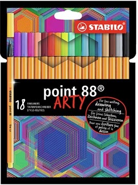 Stabilo STABILO Point 88 fineliner ARTY, etui van 18 stuks, assorti