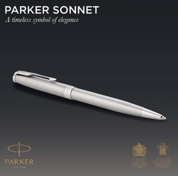 Parker Parker Sonnet balpen, Stainless Steel CT, medium, in giftbox