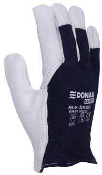 DONAU SAFETY DONAU SAFETY werkhandschoenen, wit-blauw, L, maat 9