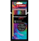 Stabilo STABILOaquacolor kleurpotlood ARTY, etui van 12 stuks, assorti