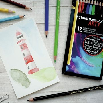 Stabilo STABILOaquacolor kleurpotlood ARTY, etui van 12 stuks, assorti