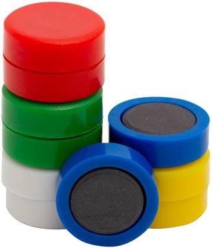 Q-CONNECT Q-CONNECT magneten, 20 mm, wit, pak van 10 stuks