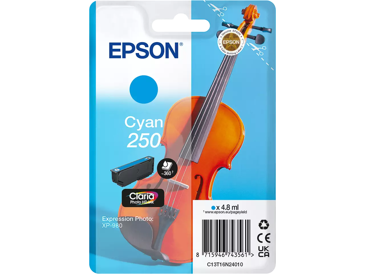 Epson C13T16N24010 EPSON 250 XP ink cyan ST — 240pages
