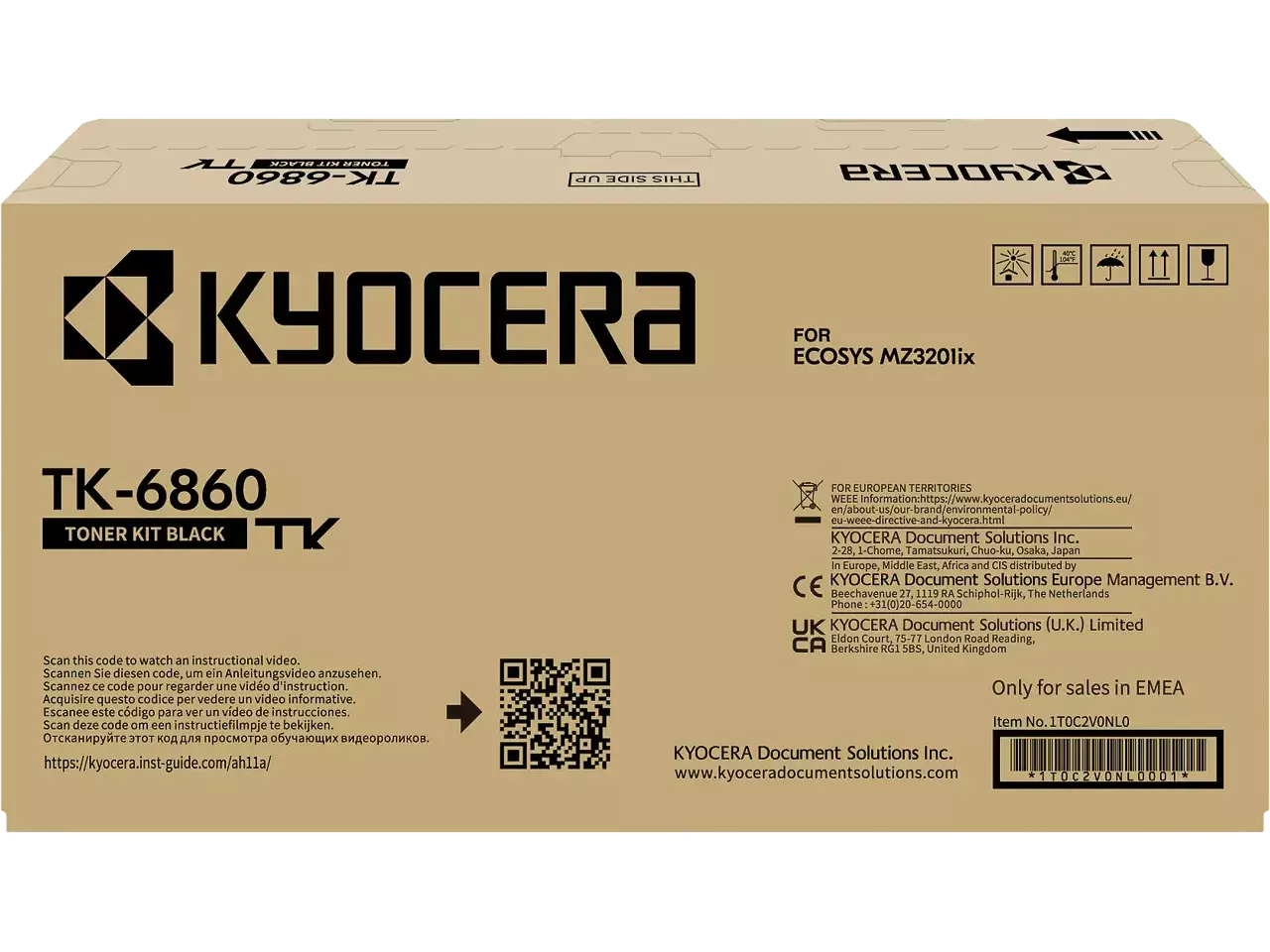 Kyocera 1T0C2V0NL0 KYOCERA TK6860 Ecosys toner — black 15.000pages