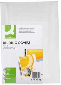Q-CONNECT Q-CONNECT dekblad A4 leder 250 grams 100 stuks wit