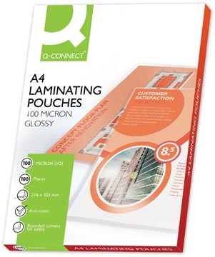 Q-CONNECT Q-CONNECT lamineeretui, A4, 2 x 100 micron, 100 stuks