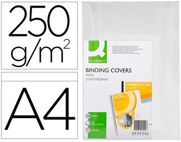 Q-CONNECT Q-CONNECT dekblad A4 leder 250 grams 100 stuks wit