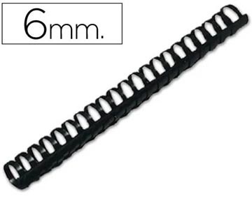 Q-CONNECT Q-CONNECT bindrug 6mm 21 rings 100 stuks zwart