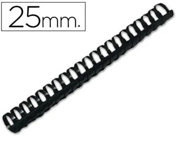 Q-CONNECT Q-CONNECT bindrug 25mm 21 rings 50 stuks zwart