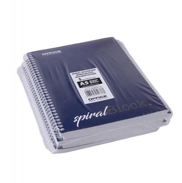 Office Products OFFICE products spiraalschrift, A5, 80 blad, gelijnd — levering per 5