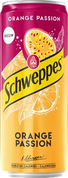 Schweppes Orange Passion frisdrank, sleek blik van 33 cl, pak van 24 stuks