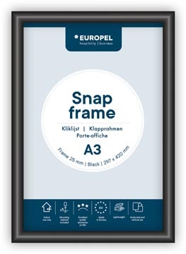 Europel Europel clicklijst Premium, 25 mm, ft A3, zwart
