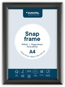 Europel Europel clicklijst Premium, 25 mm, ft A4, zwart