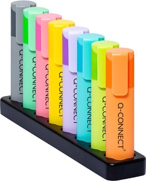 Q-CONNECT Q-CONNECT markeerstift pastel, deskset, 8 verschillende kleuren