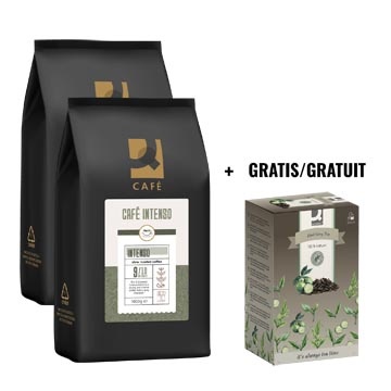 Q-CONNECT ACTIE Q-CONNECT: 2 x koffiebonen Café Intenso, 1 kg + GRATIS 1 x thee, earl grey, 20 zakjes