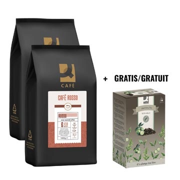 Q-CONNECT ACTIE Q-CONNECT: 2 x koffiebonen Café Rosso, 1 kg + GRATIS 1 x thee, earl grey, 20 zakjes